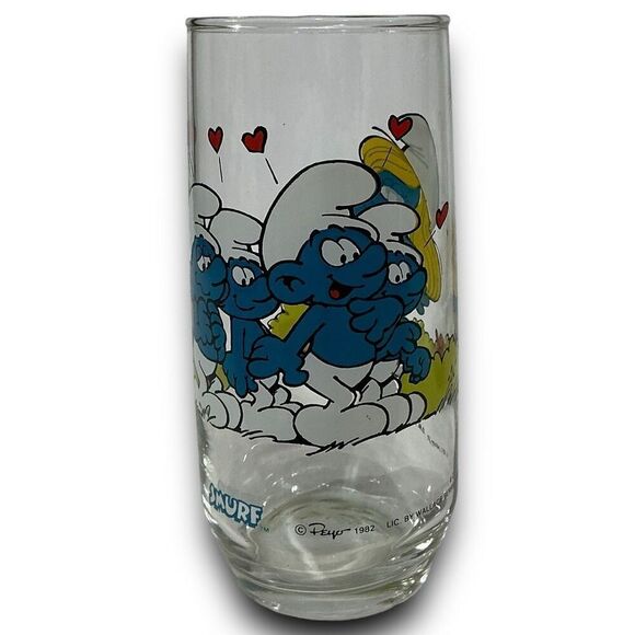 Vintage 1982 Hardees Smurfette Glass by Peyo LIC. By Wallace Berrie & Co., Inc. - Picture 2 of 10
